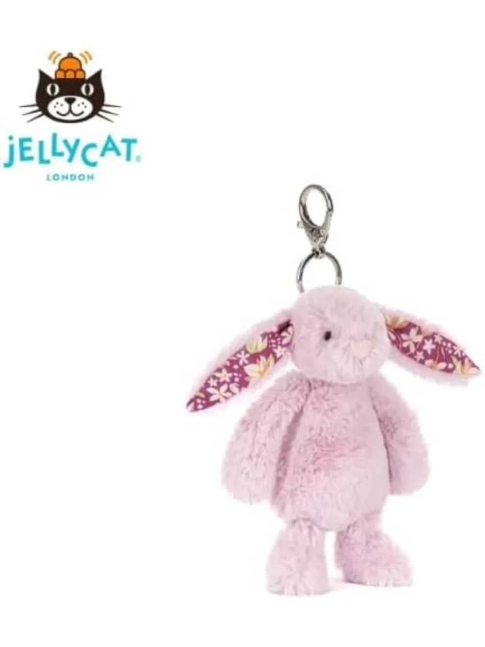 Adorable Blossom Bunny Bag Charm - Jellycat Inspired, Cute Plush Keychain